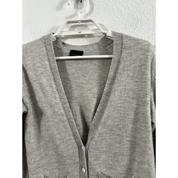 J.Crew Collection Cardigan Sweater Womens XS Gray Italian Cashmere V Neck C2377 - Picture 2 of 9
